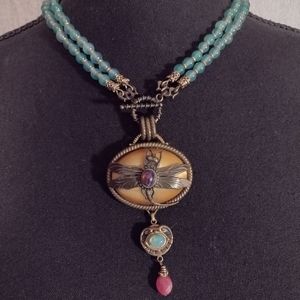 MANGO OPAL DRAGONFLY NECKLACE